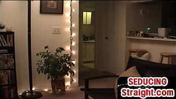 Straight seduced tattooed dude jerking his thick cock