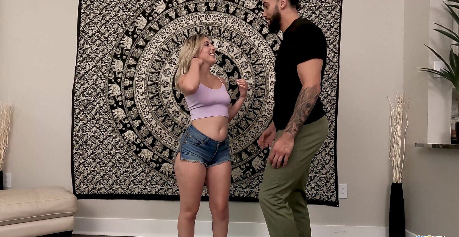 Blonde Brookie Blair gets talked into riding floor