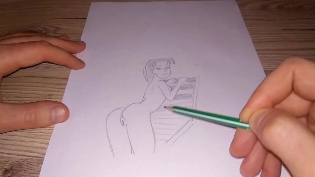 Cartoon girl shows beautiful