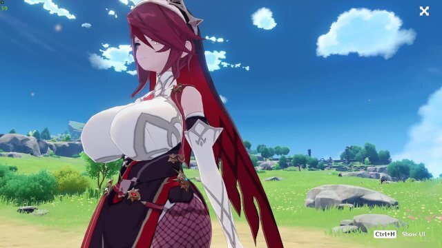 Genshin Impact Rosaria wHuge Chest Arisutorure Showcase