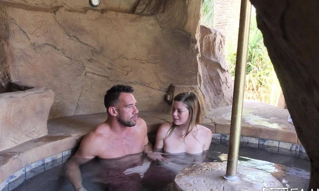 Collins moans while being fucked pool hubby