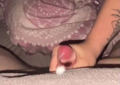 Slow Motion Close Cumshot Hand during Handjob with Long Nails
