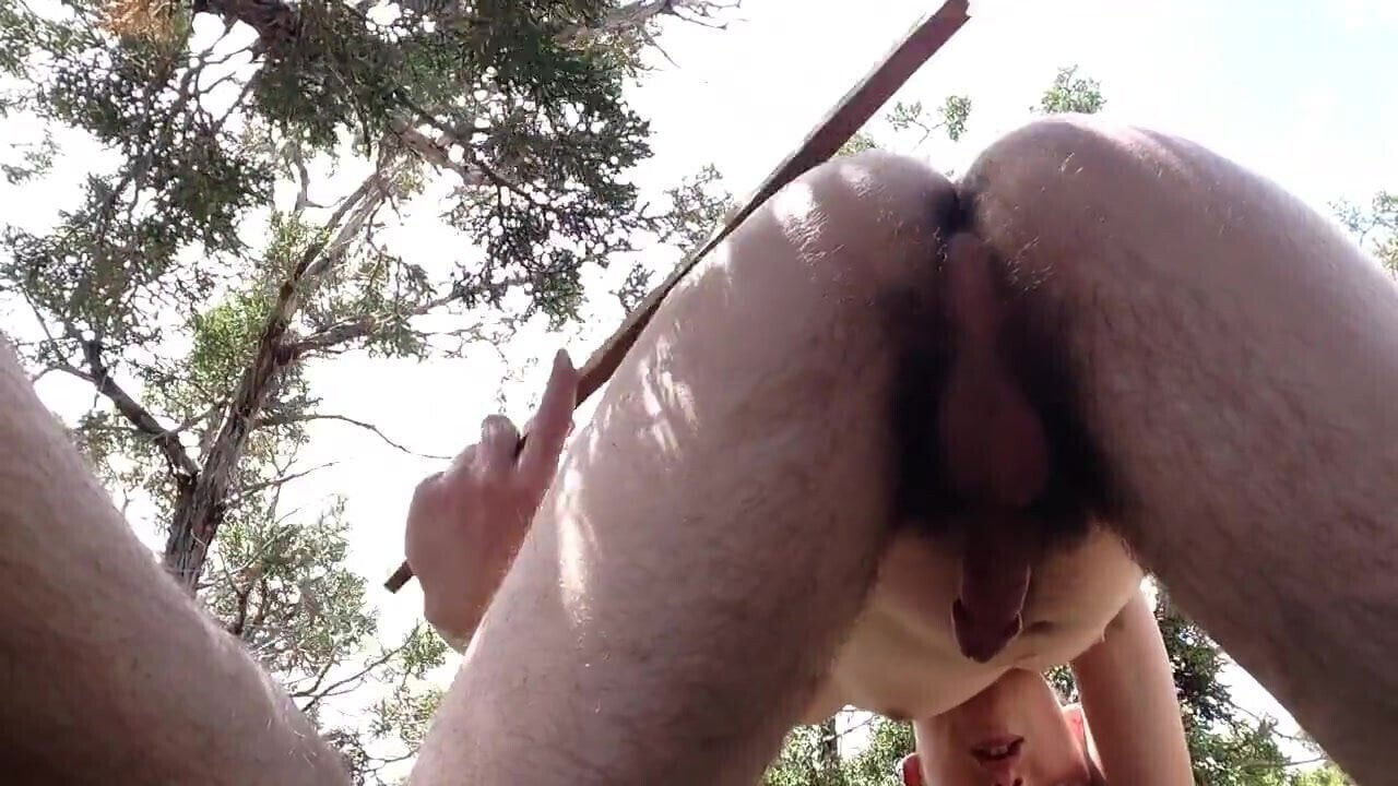 Self spanking outside