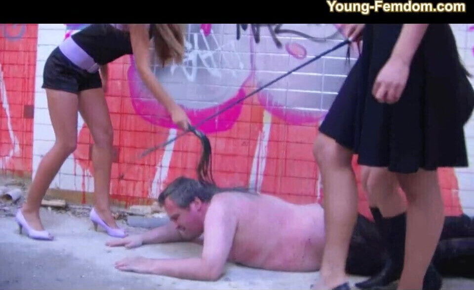 3 Young Femdom Girls in Action - Domination from a fat guy