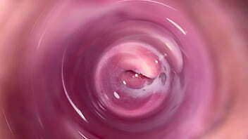 Camera deep inside Mia'_s creamy pussy