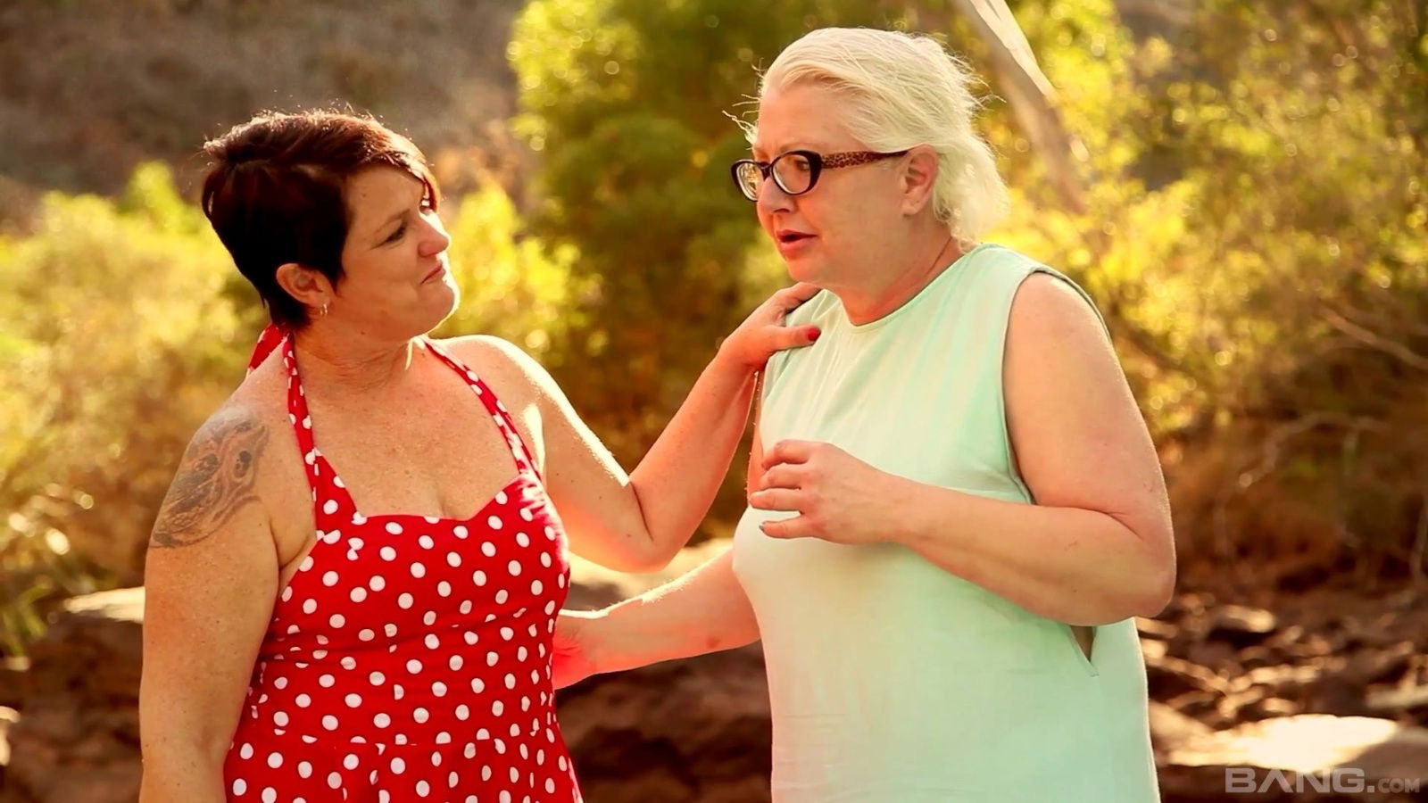 Lesbos having outdoors Morgana Muses Cassandra