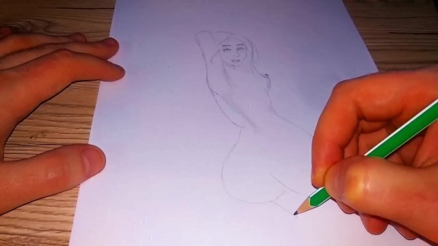 Sketch pretty naked girl
