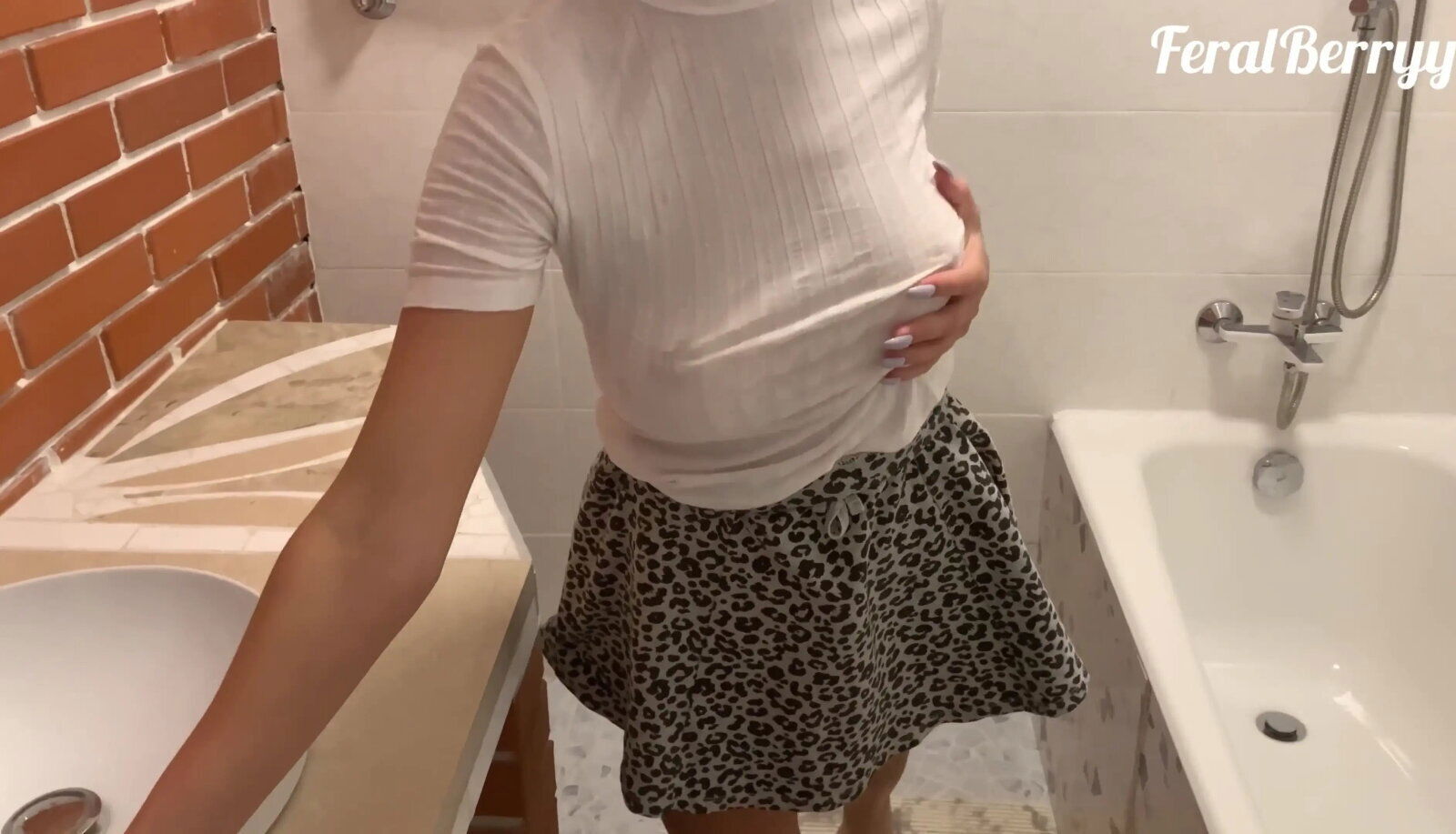 Busty oiled girl gets pounded