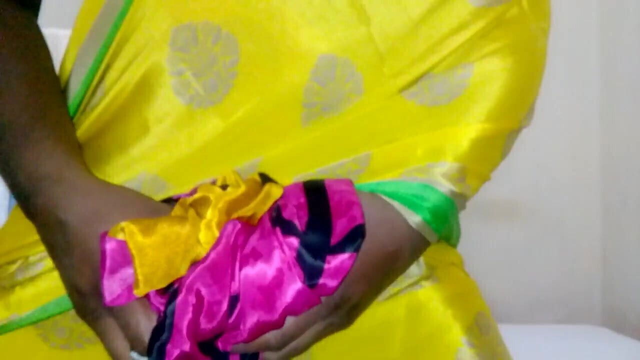 Satin saree hot cum