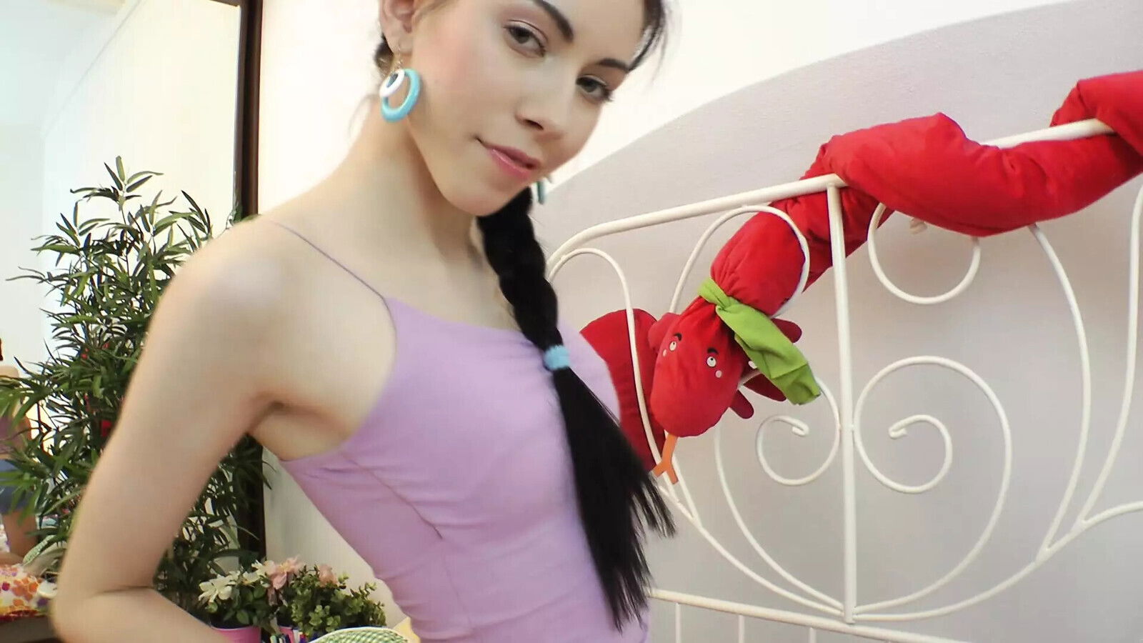 teen gets fucked first with dildo then hard