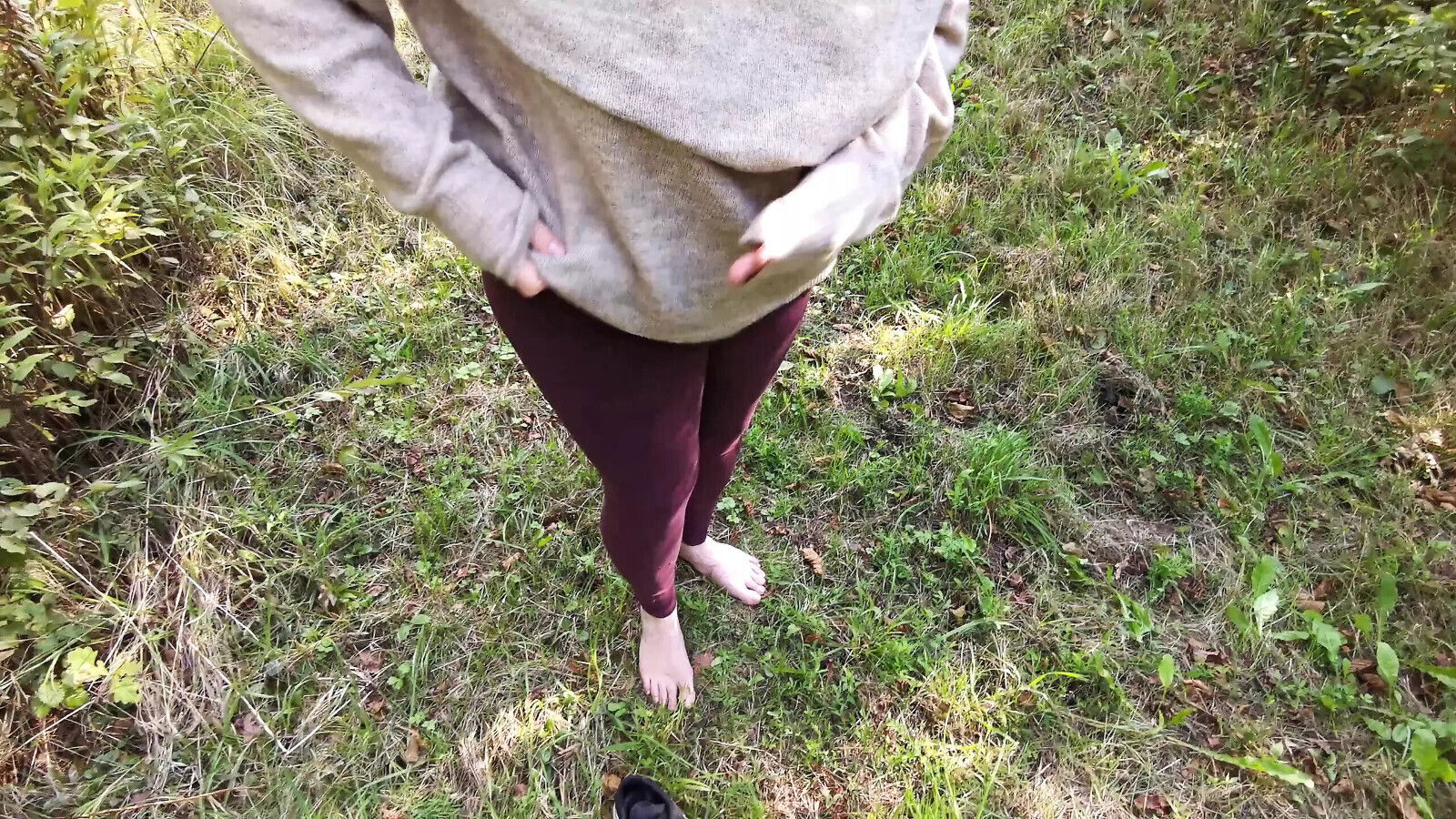 Barfeet naked breasts slapping