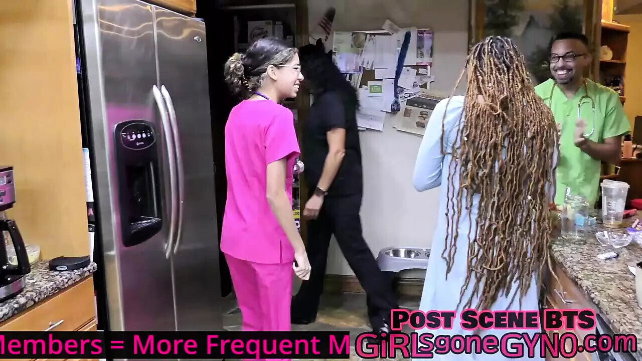 Student Medical Interns Practice Ebony Beauty Giggles While Doctor Tampa Watches! Full Movie GirlsGoneGynoCom!