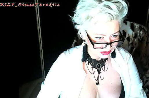 Mature webcam depraved MILF secretary... squirting masturbation glasses whore...