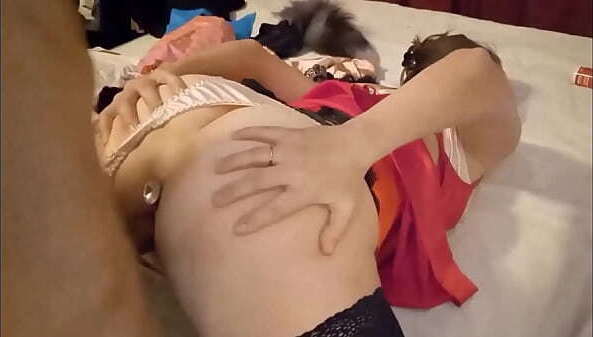 Amoul Solo, Amateur White Slut, Satin Lingerie, Doggy Style, Insult Fucking,