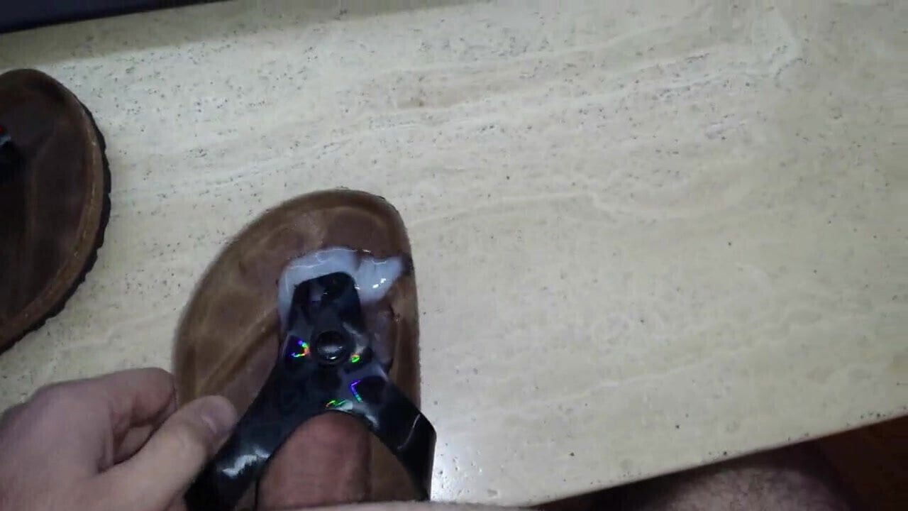 Fuck Cum Birkenstock Flip Flops... Heavy Load