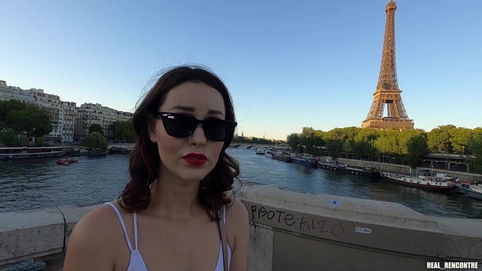 Pretty Russian girl gets invited Paris invited limo fora blowjob fucking session