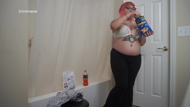 Getting Fat for my Lesbian Coworker (Button Popping)