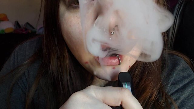 Vapril (Vaping Fetish Compilation) Cute Pierced Coed Smokes
