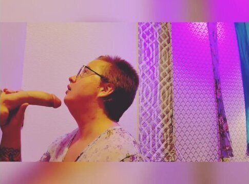 nonbinary submissive chokes daddy's begs come (realistic dildo blowjob)