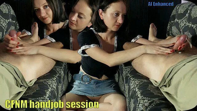 CFNM handjob with nice cumshot