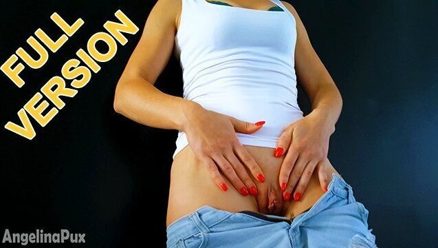 ANGELINAPUX STRIP DANCE! SHORT SHORTS, PERFECT SHAVED PUSSY! FULL VERSION