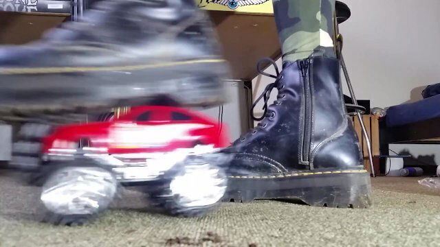 Toycar Crushing with Doc Martens Boots