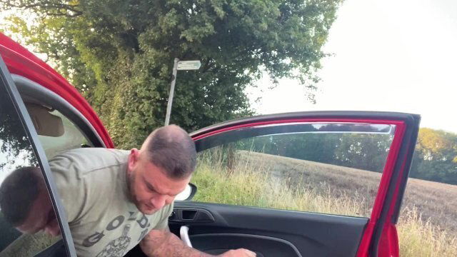 Andy wanking while driving around gets caught member public