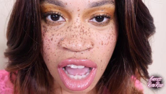 Goddess Rosie Reed Ebony Mouth Lips Pink Lipstick Fetish Lips