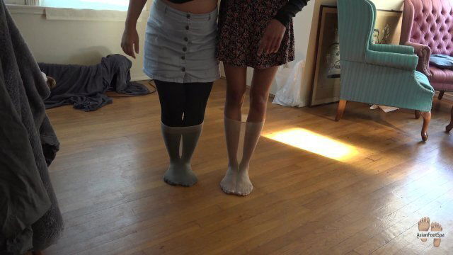 Double Stuffing Nylon Socks Hopping With Erotic Goddess ASL