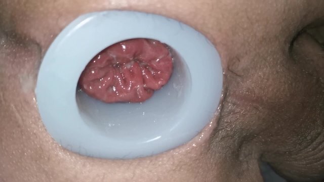 Gaped asshole with hollow plug