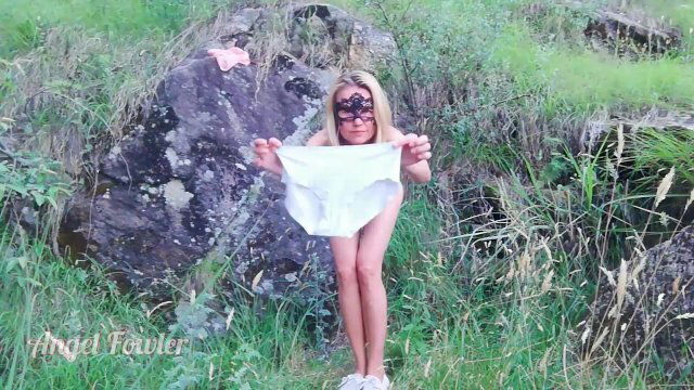 Fitting room nature Trying Panties Outdoor Angel Fowler
