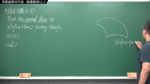 #無碼｜張旭微積分2020版(下)｜多變數函數的微積分｜重點十二：等值面與切平面｜精選範例 12-3｜數學老師張旭