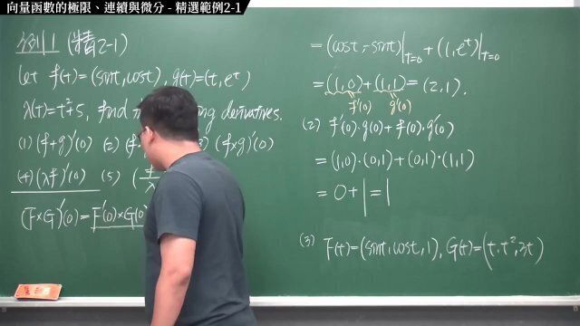 #有料｜張旭微積分2020版(下)｜向量微積分｜重點二：向量函數的極限、連續與微分｜精選範例2-1｜數學老師張旭