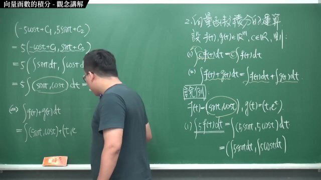 #持久｜張旭微積分2020版(下)｜向量微積分｜重點三：向量函數的積分｜觀念講解｜數學老師張旭