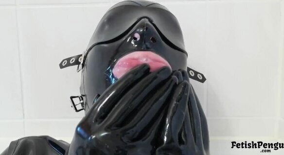 Saliva mess latex mask gloves