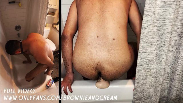 Hung Pakistani shoved Thick Dildo while gagged Ball