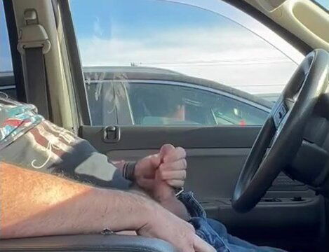 Caught masturbating busy parking