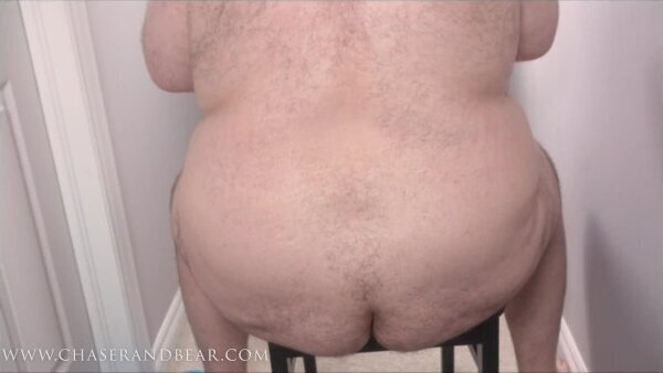 Bear gets played with rides dildo