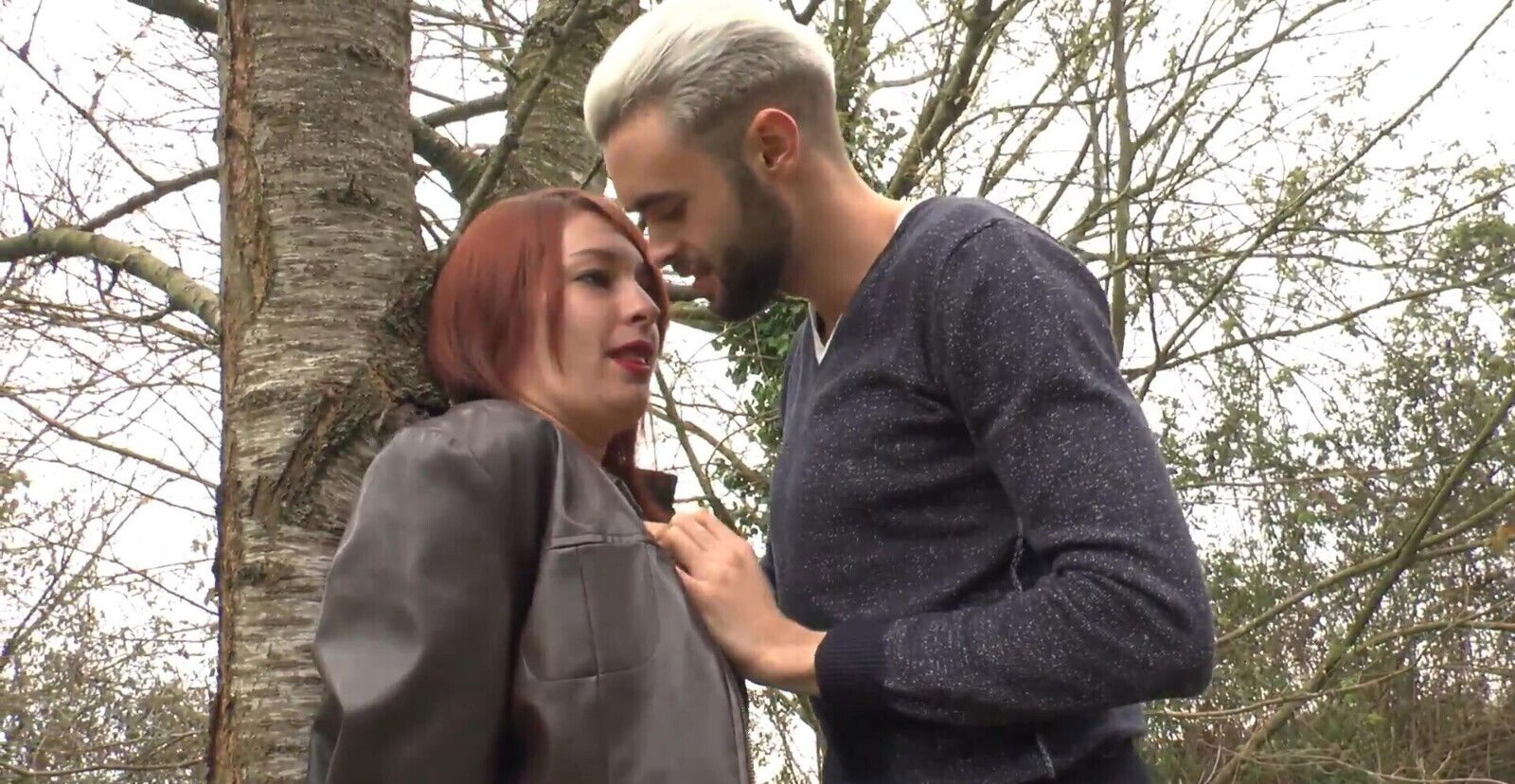 Elodie Lucitt enjoys during threesome outdoors forest