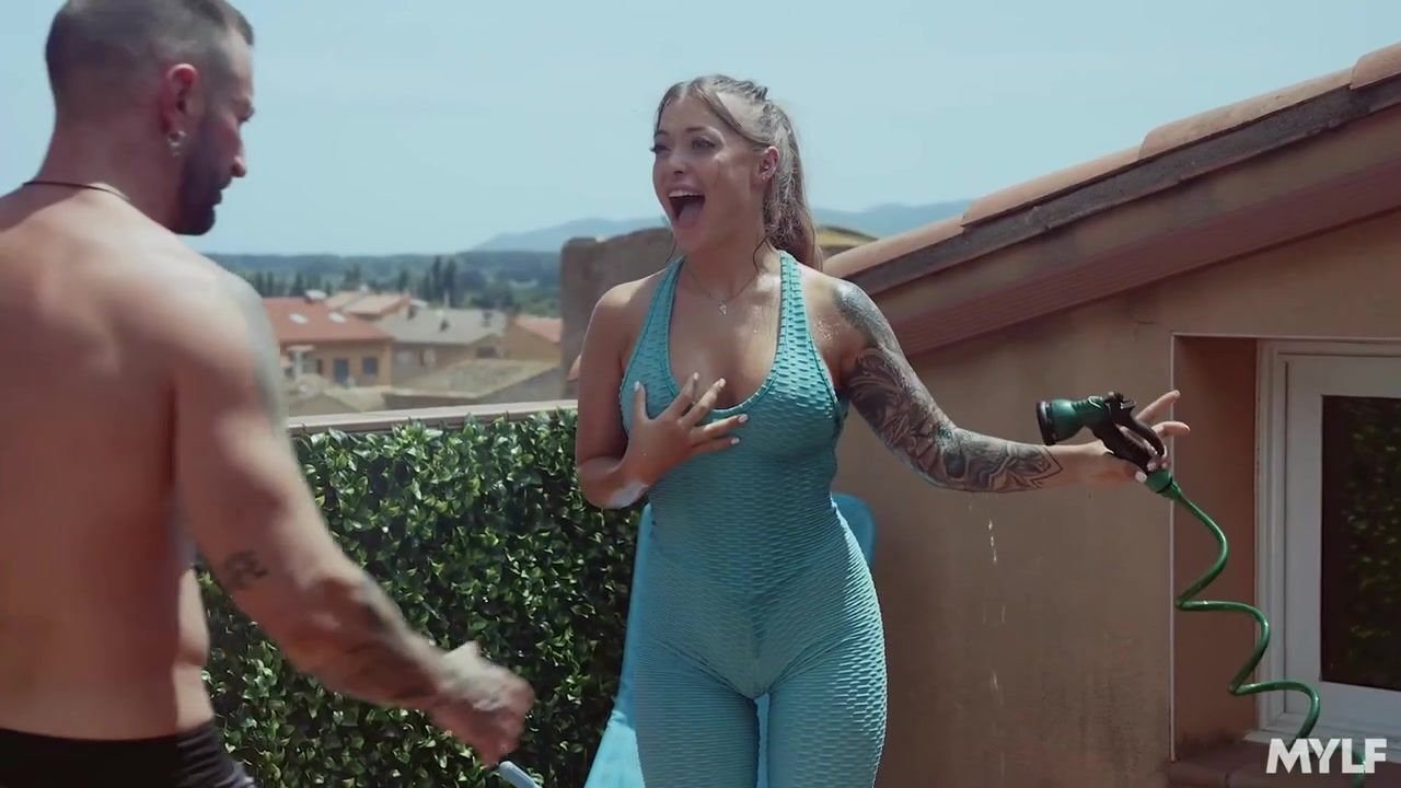 Misha Maver gets Full Service Trainer outdoor workout wityh busty with pierced nipples