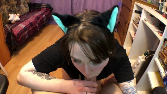 Passionate blowjob from kitty with mouth blowjobcreampietailtoys4K60FPS