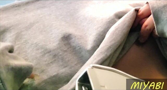 Hentai amateur submissive nipple play airplane~public masturbation~