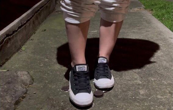Crushing oreos public with black converse chucks