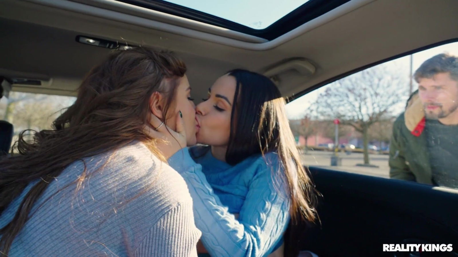 Jessy moans while being fucked during threesome