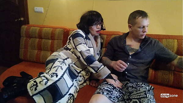 Perverted mature lady likes dominate fuck husband with strapon