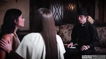 Priest fucks lesbian couple squirts