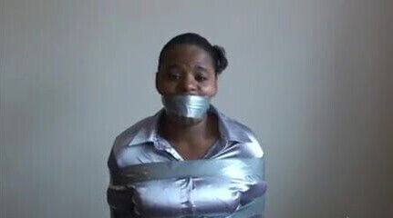 Satin girl tied to chair