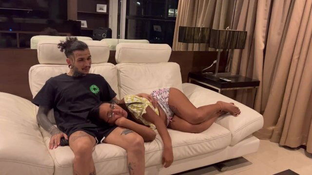 boyfriend fucks college friend bed, next English captiony