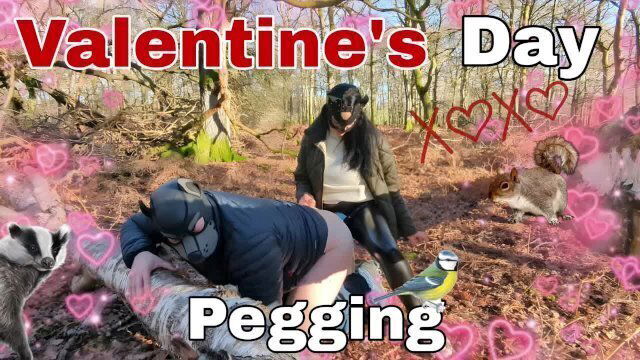 Valentine's Pegging Woods Surprise Woodland Public Femdom Bondage BDSM FULL VIDEO