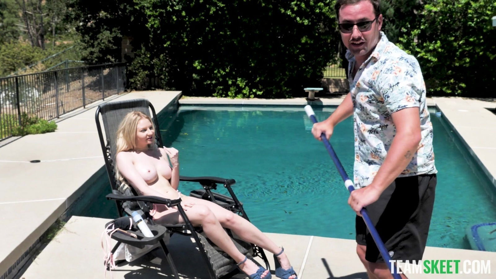 Blonde Jenna Fireworks bends over fucked from behind